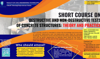 Short Course on Destructive and Non-Destructive Tests of Concrete Structures: Theory & Practices on 24th November 2022